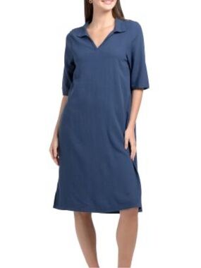 NIP 4 OUR DREAMERS blue linen blend shift dress L